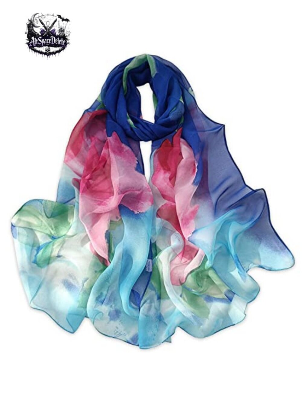 Chiffon Floral Print Sheer Shawl Wrap Scarf Lightweight Multi-Way